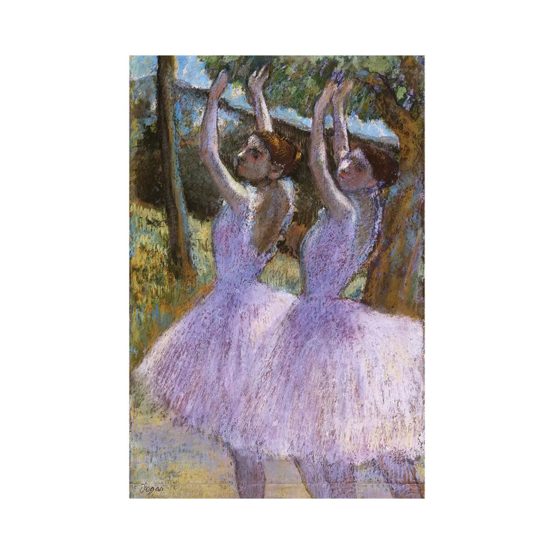 PD.2-1979 Dancers In Violet Dresses, Arms Raised, C.1900 by Edgar Degas - Wrapped Canvas Painting