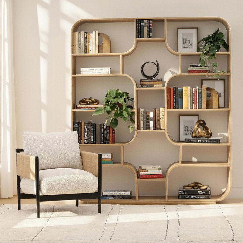 Gaetan Bookcase Light Natural, Black