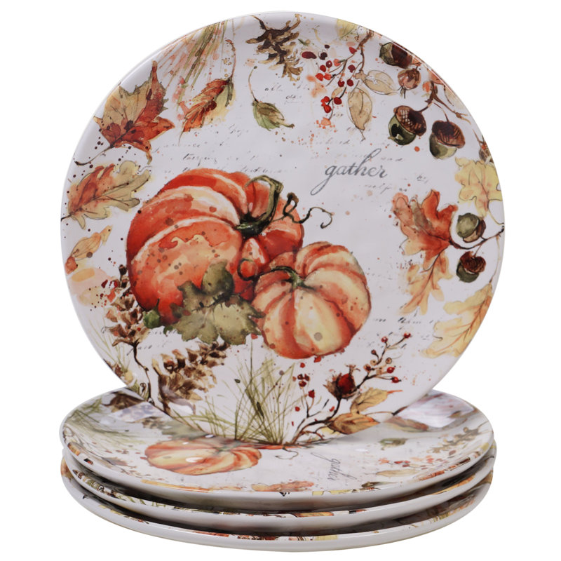 Harvest Pumpkin Ceramic 16-Piece Dinnerware Set