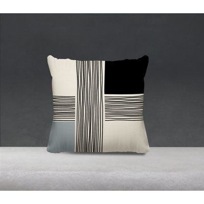 Cassie Abstract Spun Polyester Indoor/Outdoor Reversible Throw Pillow