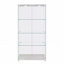 Armoire de rangement moderne en verre avec lumières à DEL, armoire antique à assemblage rapide, bibliothèque en verre trempé-1064796144