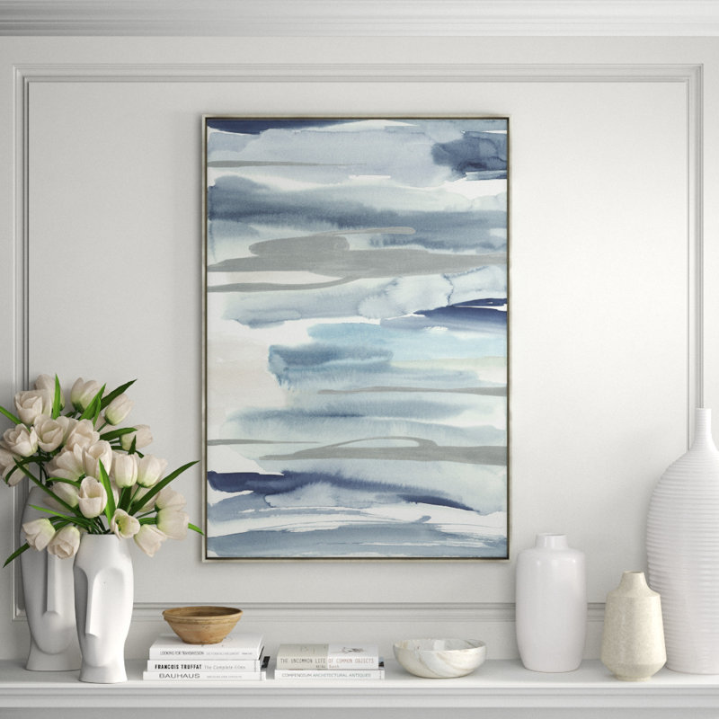 Layered Water I Print by Janice Sadler, 53.5" H x 37.5" W, Glass Coat