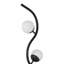 Lampe de table 3 lumières, base ondulée en métal noir, verre blanc givré, 32 pouces
