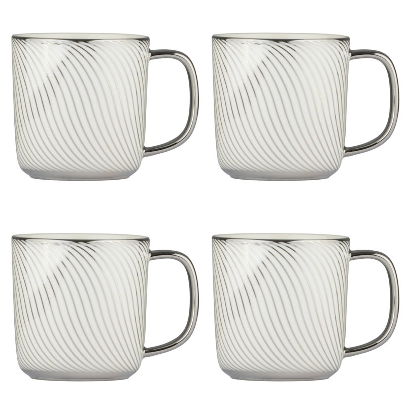 Swirl Mugs, Platinum