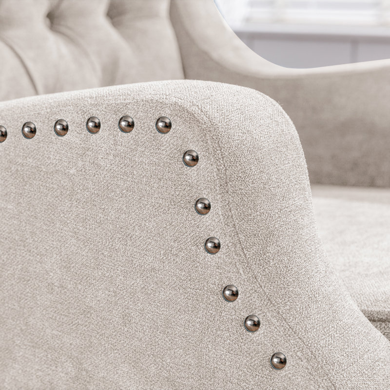 Birdell Upholstered Armchair, Beige 100% Linen
