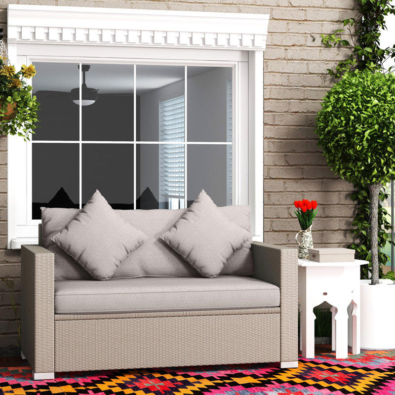 Gris extérieur avec capacité de poids élevée - Canapé pour patio de jardin Coussins confortables dans la cour, au bord de la piscine
