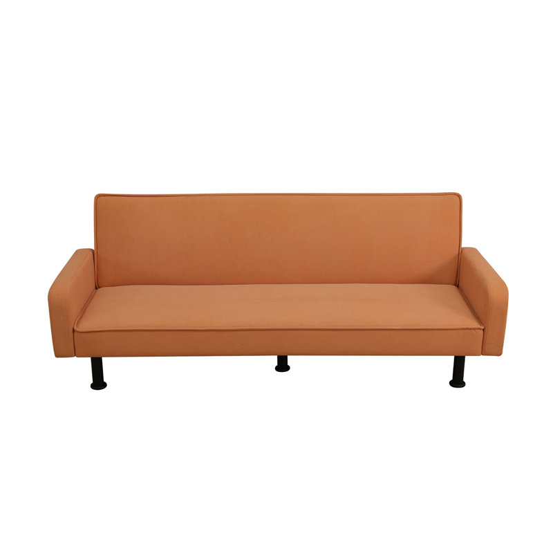 Canapé-lit rembourré en flanelle, Tissu orange