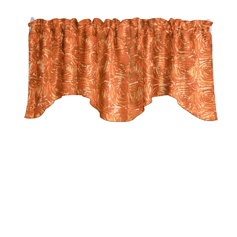 Cantonnière florale festonnée l 58 po, Orange