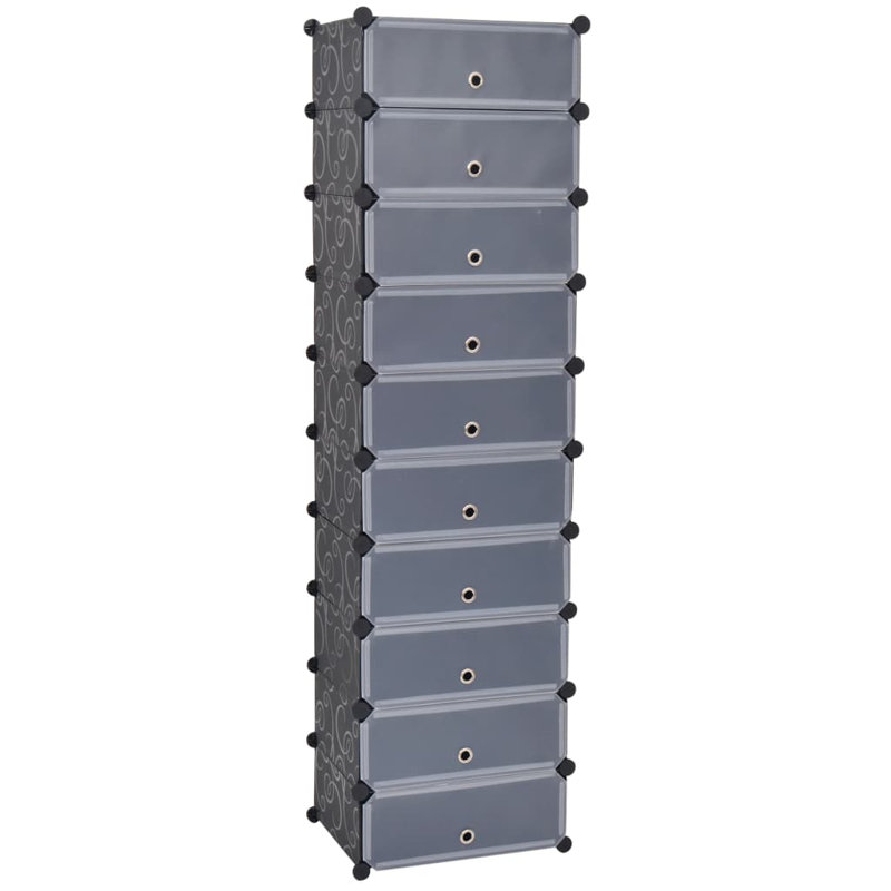 20 Pair Shoe Storage Cabinet, Black
