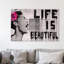 Life Is Beautiful by Banksy - Wrapped Canvas Print-211411727