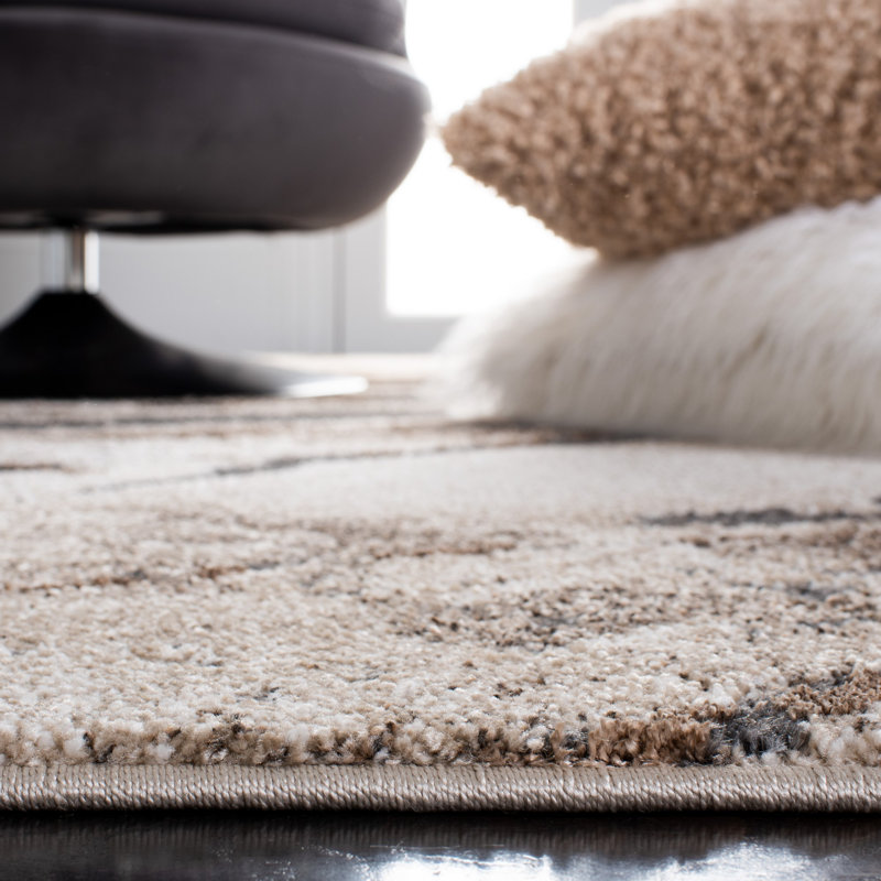 Tapis gris foncé / beige Afrah, Tapis de couloir 2 pi 2 po x 11 pi