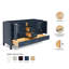 Meuble-lavabo double Panchuri 61 po en bois massif bleu nuit, meuble bas sans comptoir-1712141949-1712141951