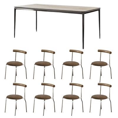 Medieval style home dining table and chair