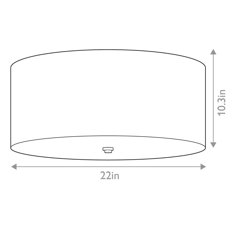 Fletcher Flush Mount, 5 Lights, 10.3" H x 22" W x 22" D