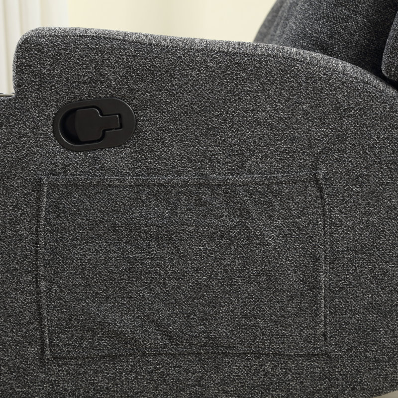 Causeuse inclinable manuelle avec porte-gobelets et rangement pour poches 56,7 po Brost, Gris foncé