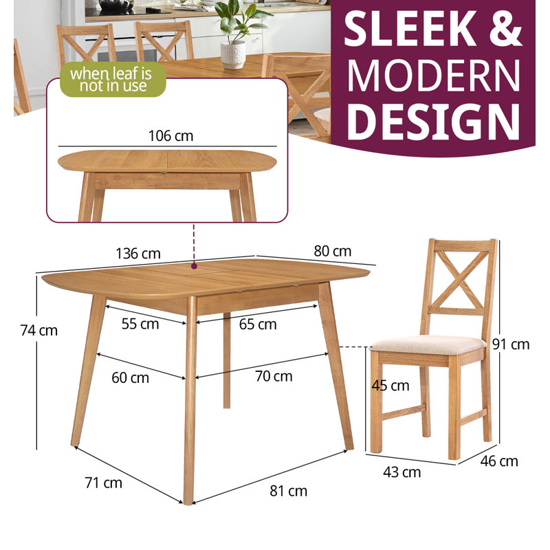 Donnay 6 - Person Butterfly Leaf Dining Set