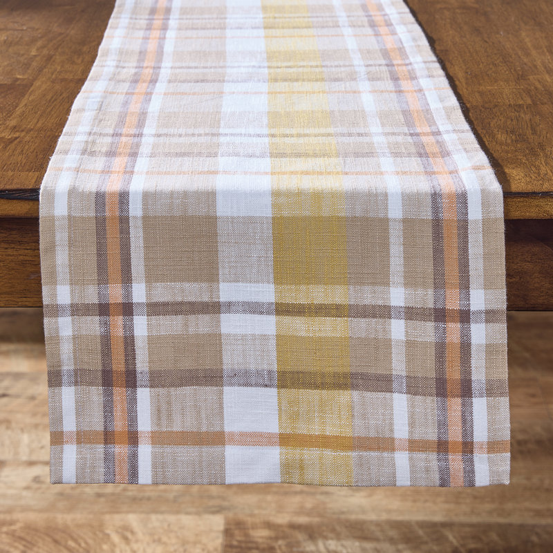  Chemin de table 14 po x 54 po Keaton, L 54 po x l 14 po, Plaid, Brun/jaune