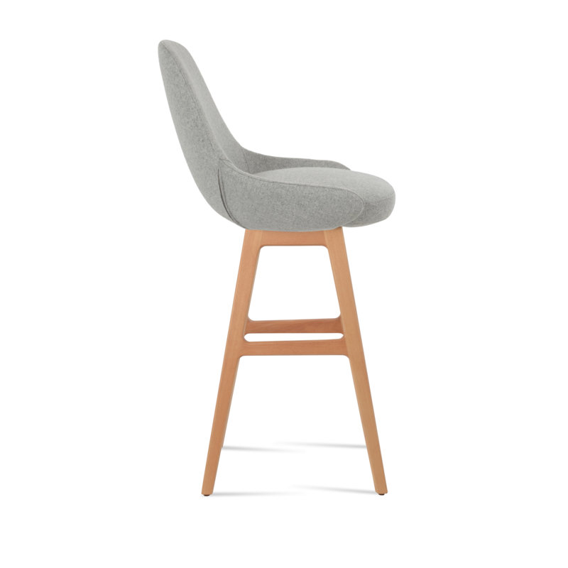 Tabouret de bar 31 po Gazel, Tabouret de bar (siège d'une hauteur de 31 po), Naturel, Argent argent