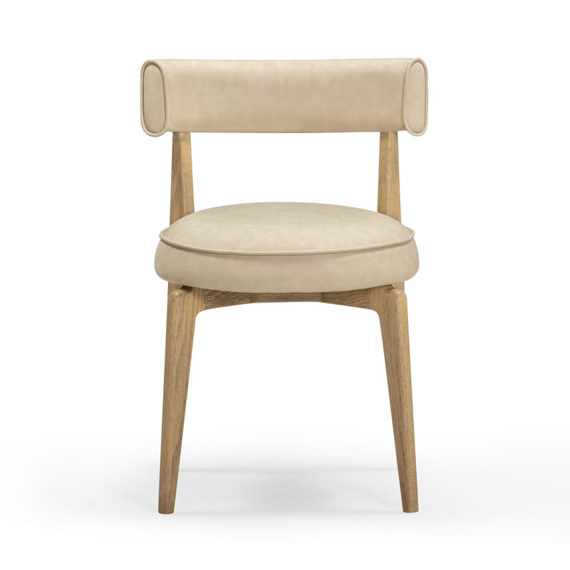 Saddle Performance Vegan Leather Dining Chair, Beige
