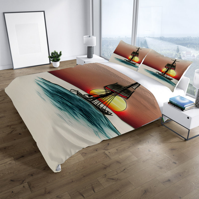 Polyester Abstract Duvet Cover, King Duvet Cover + 2 King Shams