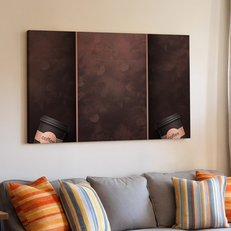 Reproduction d'art numérique sur toile à thème, "Cozy Coffee", H 20 po x l 20 po