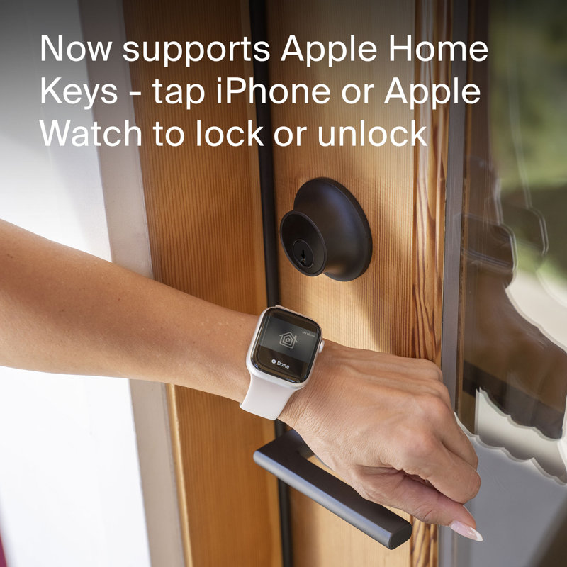 Matte Black Wi-Fi Bluetooth Smart Deadbolt with Keyed Entry