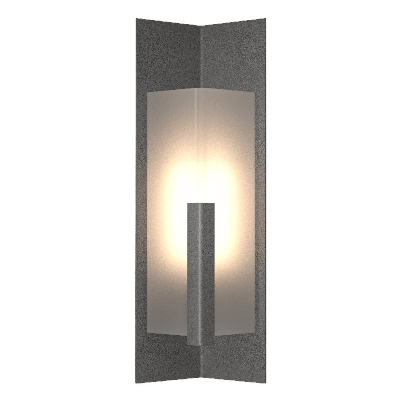 Summit Steel Wall Light, Natural Iron, Frosted, 27.3" H x 9.8" W x 7.5" D