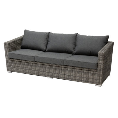 Ibe 208cm Wide Wicker Garden Sofa with Cushions