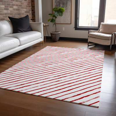Tapis rouge de Noël Xhevrie intérieur / extérieur lavable à la machine
