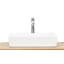Lavabo vasque carré en céramique 20,6 po - Lavabo blanc de qualité supérieure (comprend un seul évier)