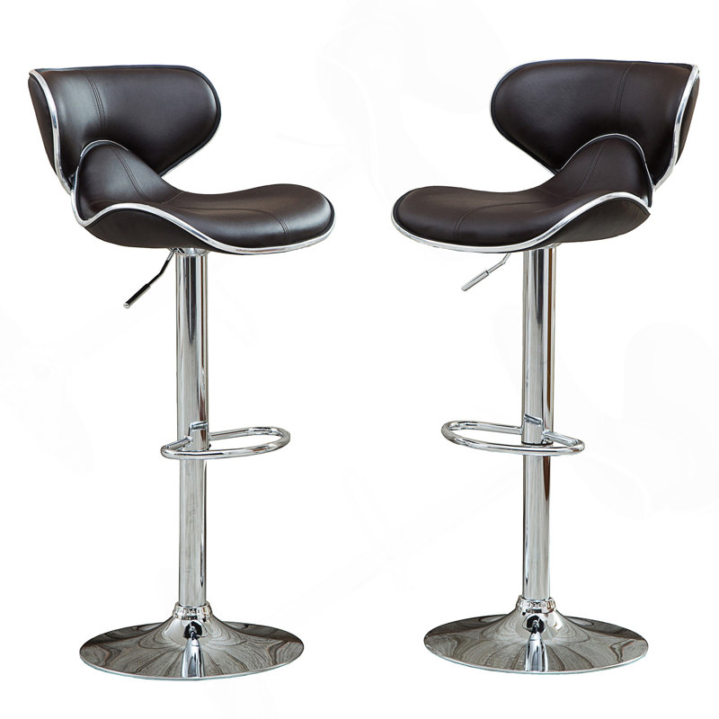 Ensemble de 2 tabourets de bar Upholstery Airlift, Marron foncé
