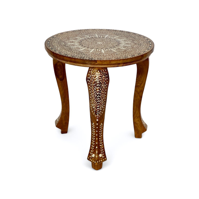 Indian Bone Inlay Round Table