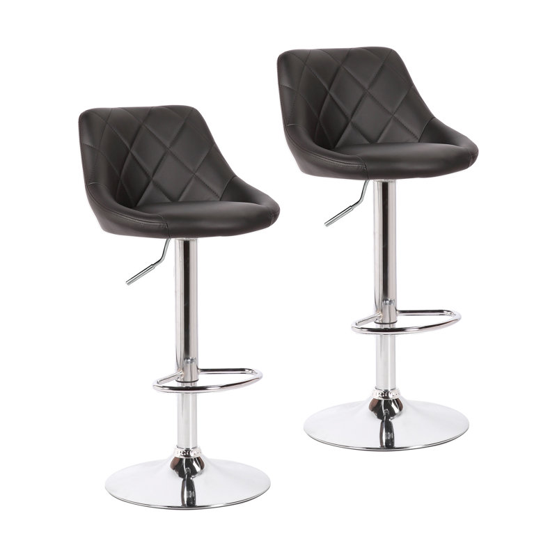 Tabouret de bar pivotant à hauteur réglable Abubokar, Noir