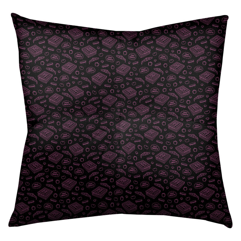 Coussin de sol Katelyn Elizabeth, 26 po x 26 po, Noir / Rose