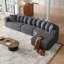 Ensemble de canapé modulaire en chenille de 131,1 pouces, canapé incurvé moderne en forme de nuage, comprenant 10 coussins, canapé d'angle en tissu de salon, canapé modulaire en L (méridienne droite)-1084186186