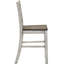 Chaises de salle à manger antiques blanches et brunes cendrées, 2 pièces, bois massif, dossier à lattes, glamour rustique pour comptoir Regal
