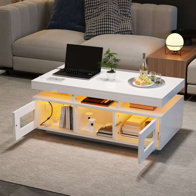 Pedestal Coffee Table with Storage