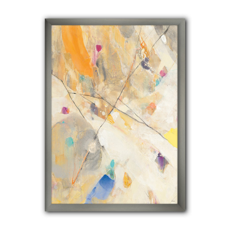 « spring minimal confettis ii »-cadre photo sur toile, H 40 po x l 30 po x P 1,5 po, Cadre argenté
