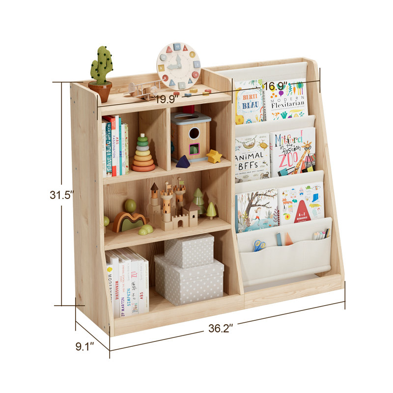 31.5 " H X 36.2 " W Wood Kids Bookcase