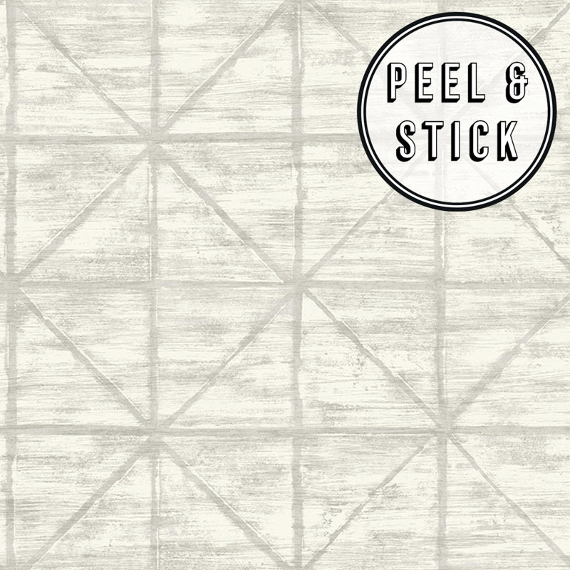 Dalrymple Geometric Vinyl Peel & Stick Wallpaper Roll, Gray