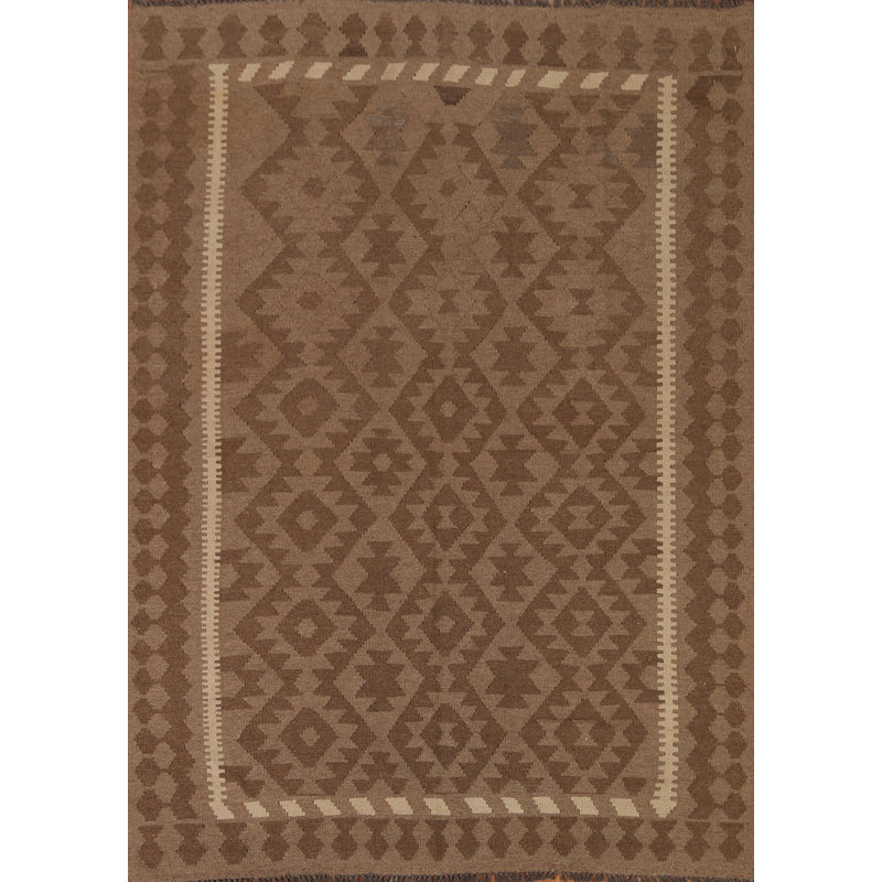 Tapis unique en laine noué à la main 5 pi 2 po x 6 pi 5 po New Age