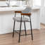 Tabouret de comptoir rembourré avec accoudoirs Devane-123161735