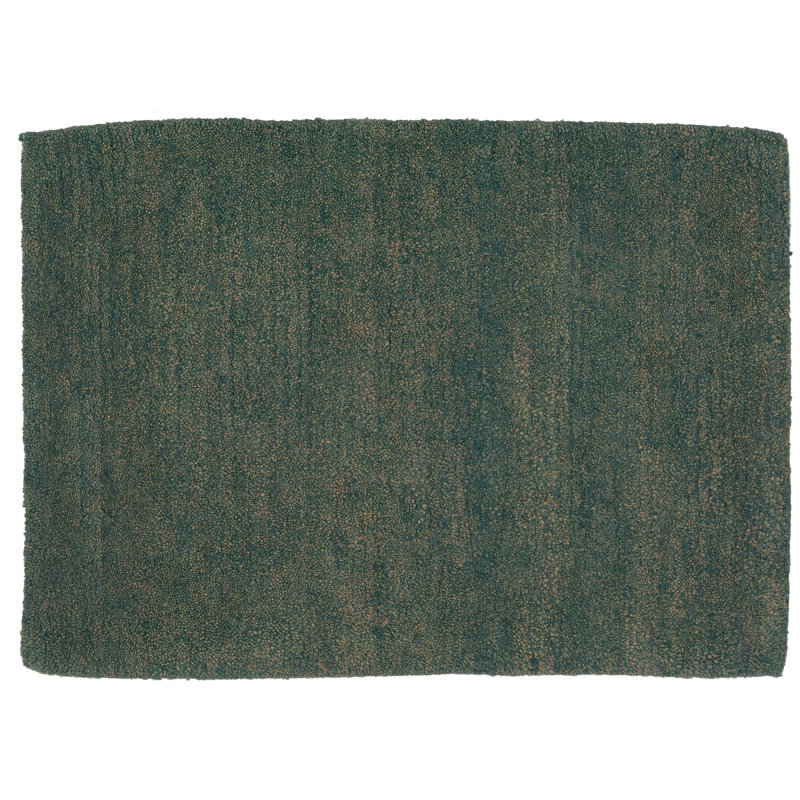 Sprouts Wool Area Rug in Green, Rectangle 9' x 12'