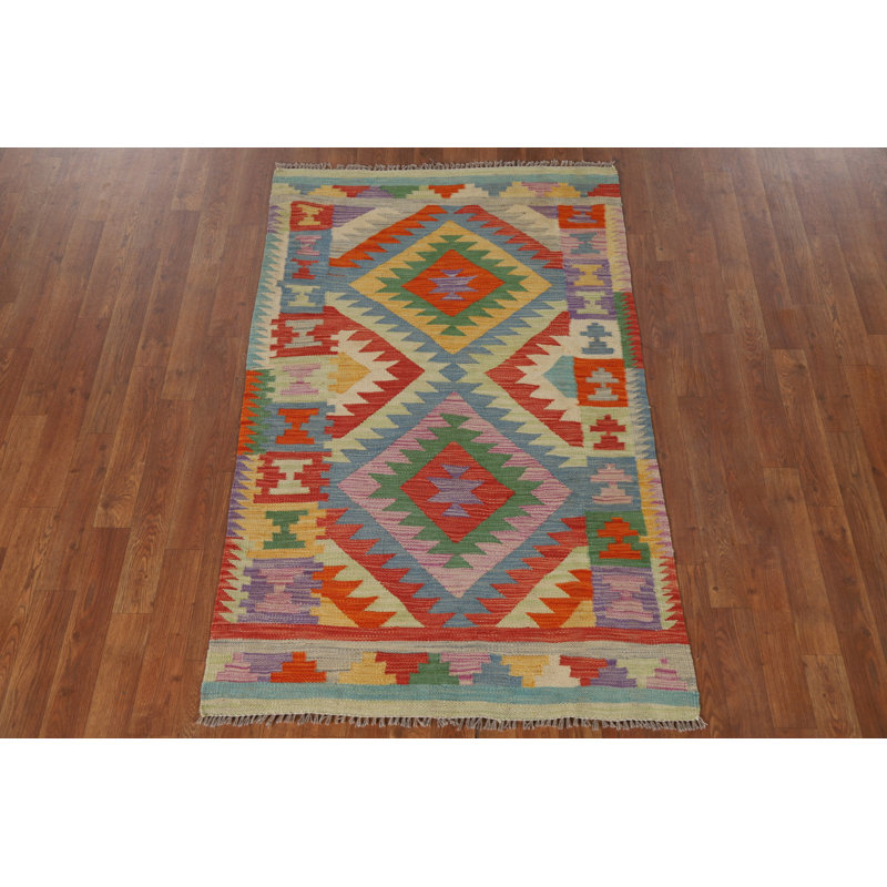 Tapis décoratif en laine South Western Kilim 3 x 5