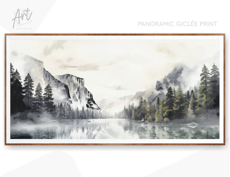Affiche ou toile horizontale Yosemite, décor de ferme, Toile tendue, H 16 po x l 32 po x P 1,5 po