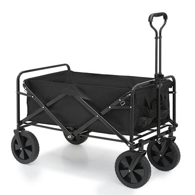 Folding Beach Utility Wagon Cart Patio Outdoor All Terrain Camping Storage Trolley