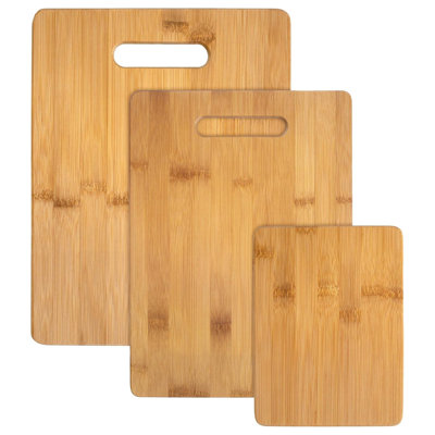 Totally Bamboo 3-Piece Cutting Board Set; 3 Assorted Sizes of Bamboo Wood Cutting Boards for Kitchen