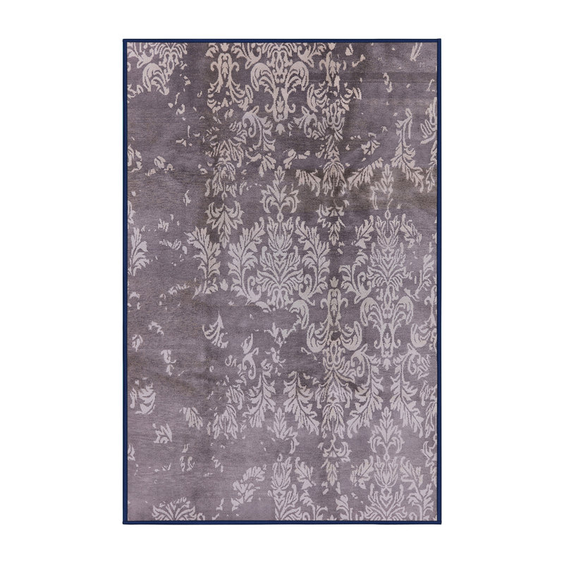 Tapis mauve à motif floral Harrietta, Rectangle 7 pi x 9 pi