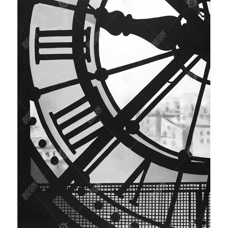 Clock at the Orsay Museum - Monochrome Duvet Cover | Home Decor, King Duvet Cover
