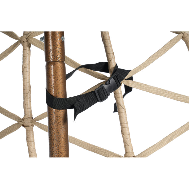 Fauteuil double avec support: structure en fer rouille, coussins confortables pour l'extérieur: support solide, patio, Bronze